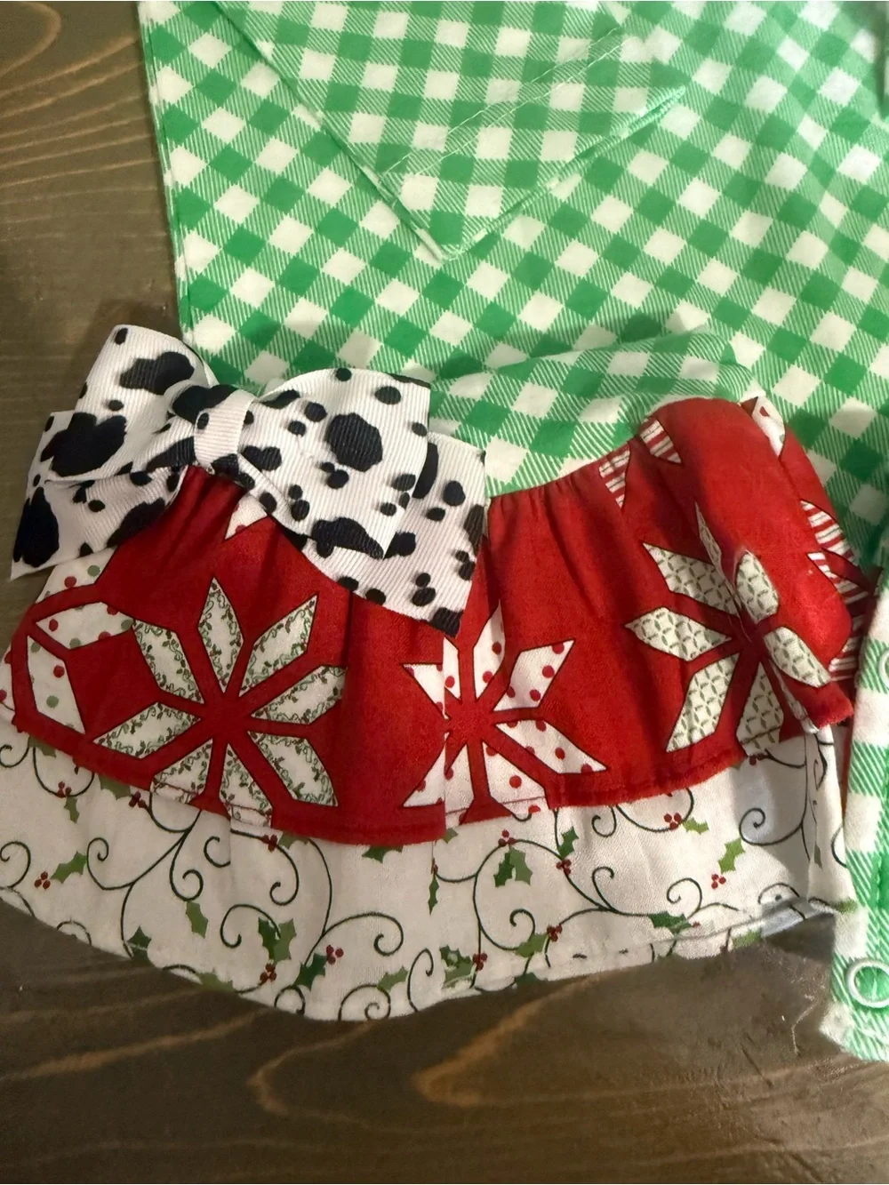 NWT Ricrac and Ruffles Christmas Cow romper size 24 M